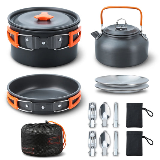 Camping-Kochset 16-teilig - Kompakt & Robust